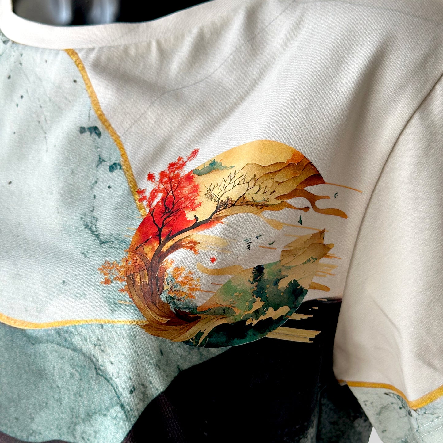 Printed Cotton Crop T-Shirt with Swarovski Detail
