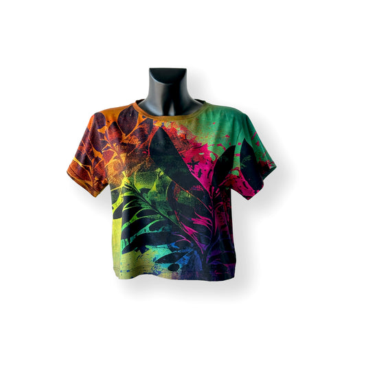 Digitally Printed Cotton Crop T-Shirt